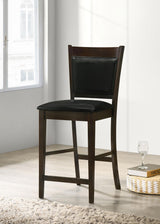 Jaden Black and Espresso Upholstered Counter Height Stools, Set of 2 from Coaster - Luna Furniture