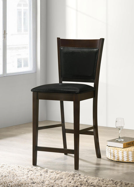 Jaden Black and Espresso Upholstered Counter Height Stools, Set of 2 from Coaster - Luna Furniture