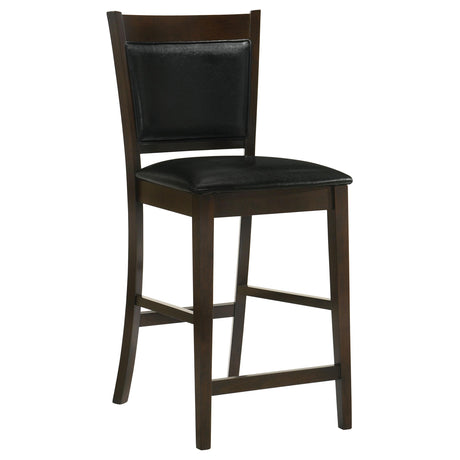 Jaden Black and Espresso Upholstered Counter Height Stools, Set of 2 from Coaster - Luna Furniture