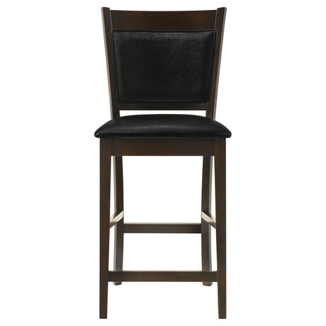 Jaden Black and Espresso Upholstered Counter Height Stools, Set of 2 from Coaster - Luna Furniture