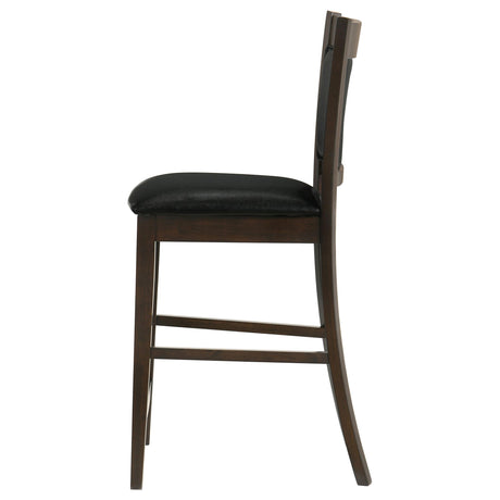 Jaden Black and Espresso Upholstered Counter Height Stools, Set of 2 from Coaster - Luna Furniture