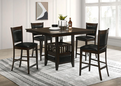 Jaden Black and Espresso Upholstered Counter Height Stools, Set of 2 from Coaster - Luna Furniture