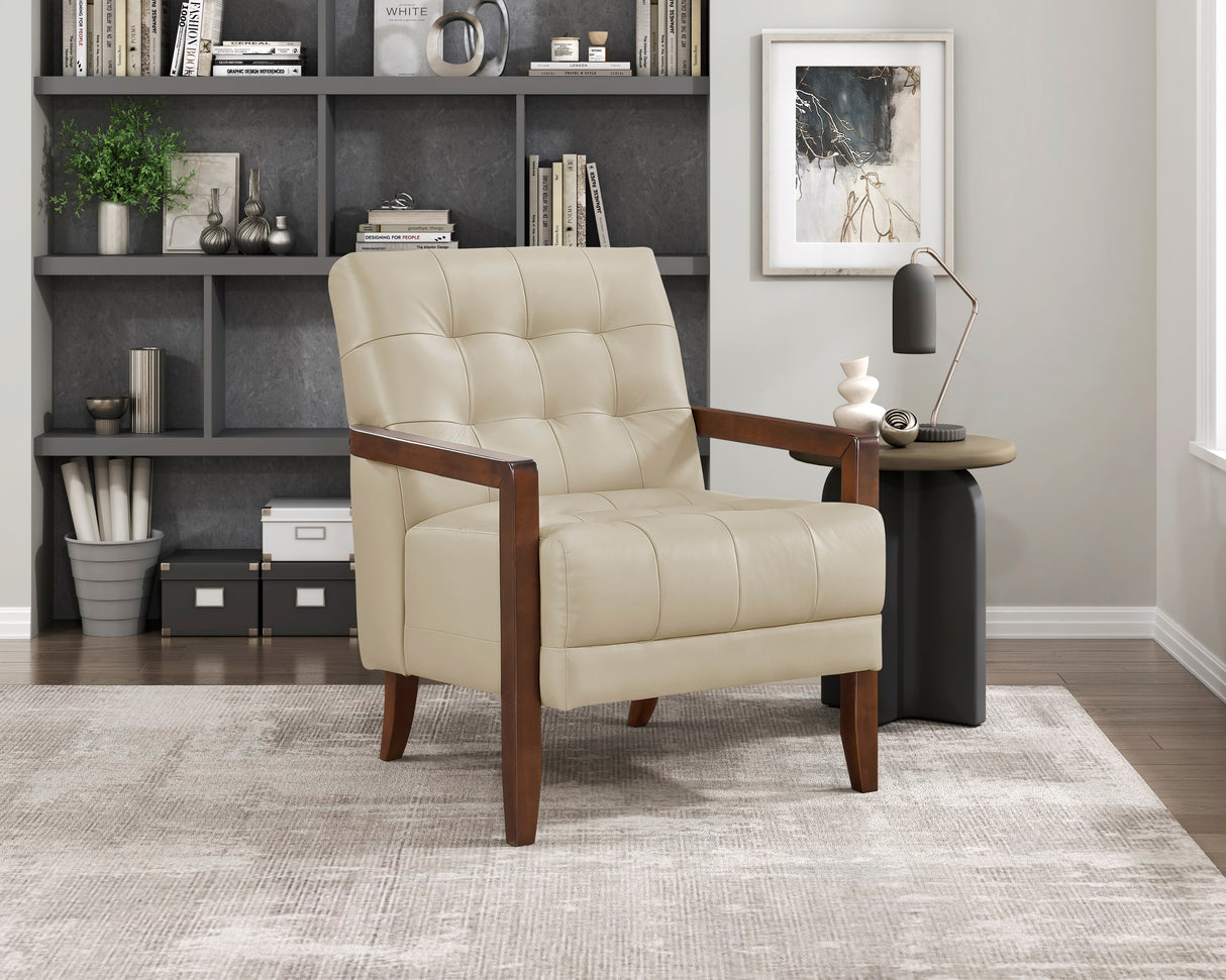 Crafton Beige Leather Accent Chair from Homelegance - Luna Furniture