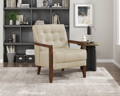 Crafton Beige Leather Accent Chair from Homelegance - Luna Furniture