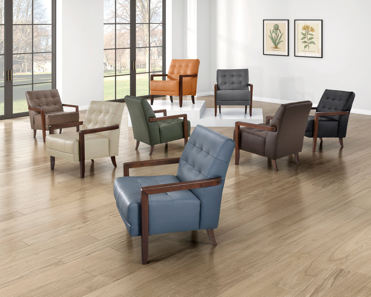 Crafton Beige Leather Accent Chair from Homelegance - Luna Furniture