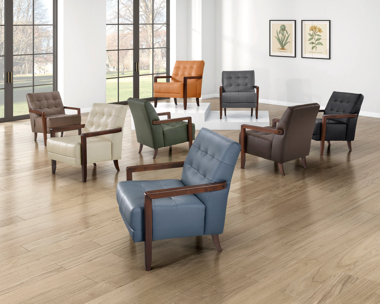 Crafton Black Leather Accent Chair from Homelegance - Luna Furniture