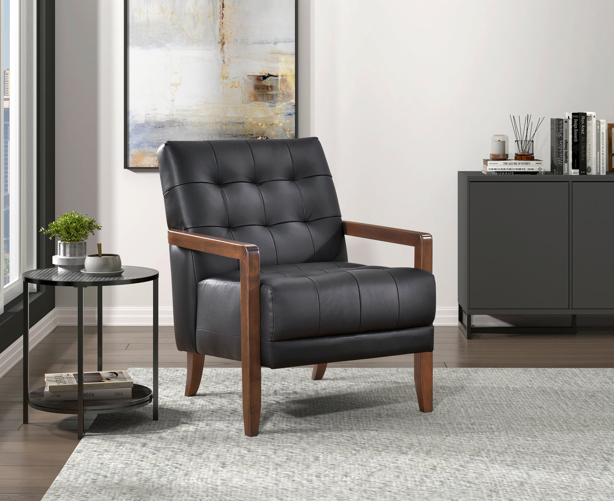 Crafton Black Leather Accent Chair from Homelegance - Luna Furniture