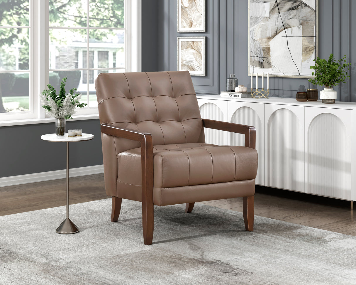 Crafton Brown Leather Accent Chair from Homelegance - Luna Furniture
