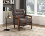 Crafton Dark Brown Leather Accent Chair from Homelegance - Luna Furniture
