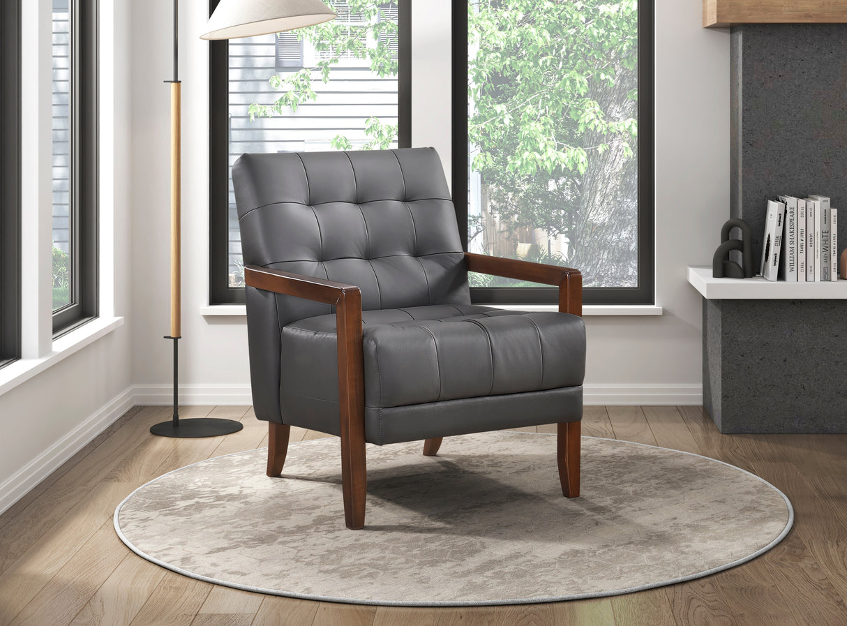 Crafton Orange Leather Accent Chair from Homelegance - Luna Furniture