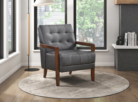 Crafton Orange Leather Accent Chair from Homelegance - Luna Furniture