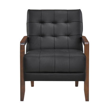 Crafton Black Leather Accent Chair from Homelegance - Luna Furniture