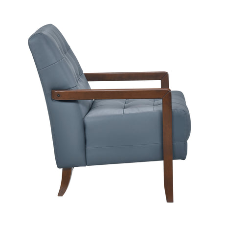 Crafton Blue Leather Accent Chair from Homelegance - Luna Furniture