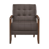 Crafton Dark Brown Leather Accent Chair from Homelegance - Luna Furniture