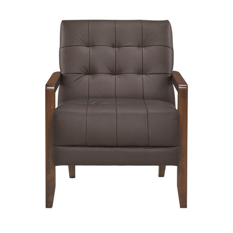 Crafton Dark Brown Leather Accent Chair from Homelegance - Luna Furniture