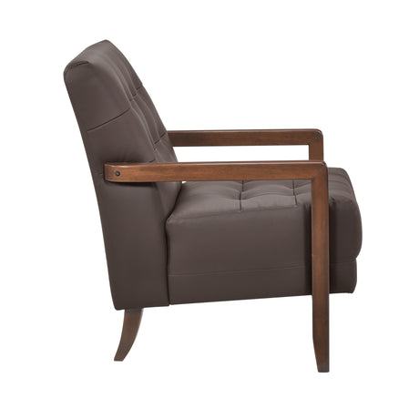 Crafton Dark Brown Leather Accent Chair from Homelegance - Luna Furniture