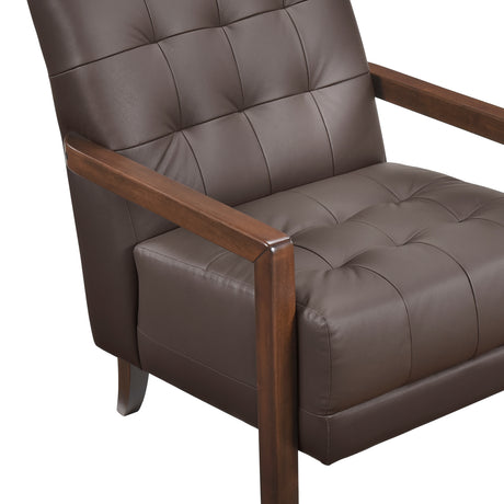 Crafton Dark Brown Leather Accent Chair from Homelegance - Luna Furniture