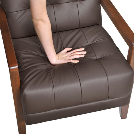 Crafton Dark Brown Leather Accent Chair from Homelegance - Luna Furniture