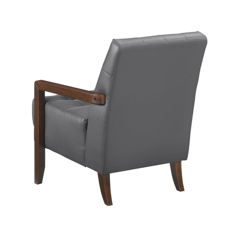 Crafton Dark Gray Leather Accent Chair from Homelegance - Luna Furniture