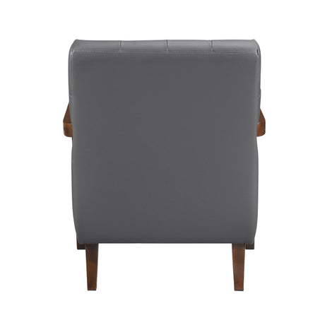 Crafton Dark Gray Leather Accent Chair from Homelegance - Luna Furniture