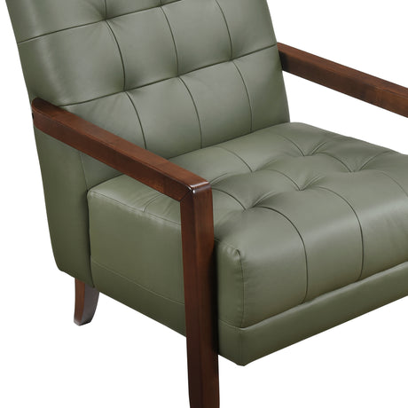 Crafton Green Leather Accent Chair from Homelegance - Luna Furniture