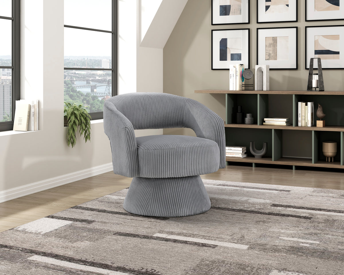 Upton Beige Corduroy Swivel Accent Chair from Homelegance - Luna Furniture