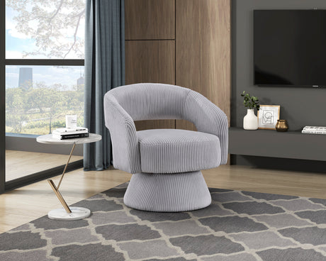 Upton Dark Gray Corduroy Swivel Accent Chair from Homelegance - Luna Furniture