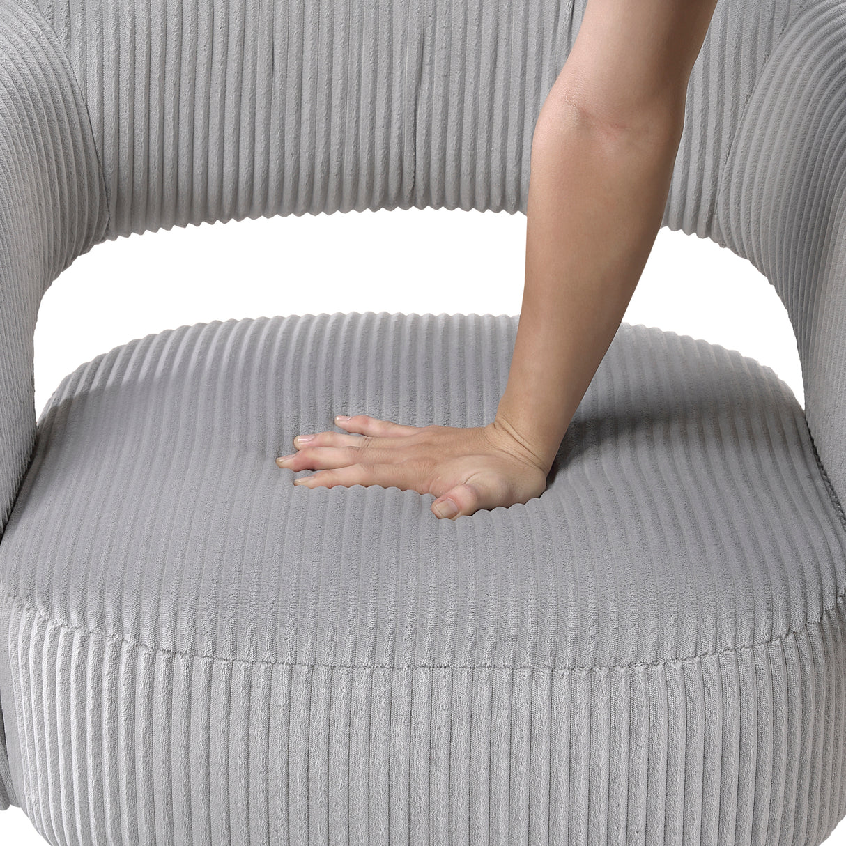 Upton Dark Gray Corduroy Swivel Accent Chair from Homelegance - Luna Furniture