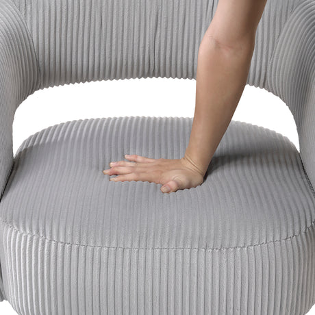 Upton Dark Gray Corduroy Swivel Accent Chair from Homelegance - Luna Furniture