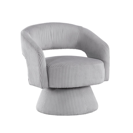Upton Dark Gray Corduroy Swivel Accent Chair from Homelegance - Luna Furniture