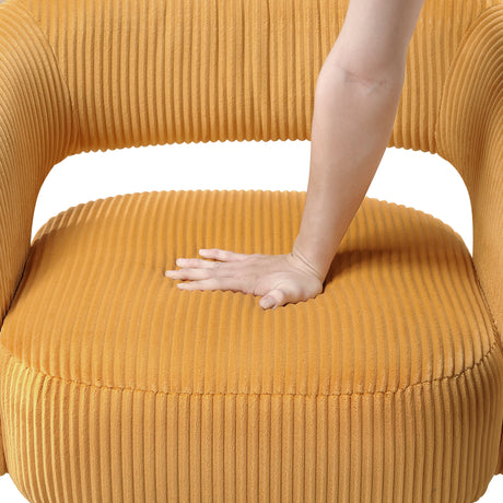 Upton Yellow Corduroy Swivel Accent Chair from Homelegance - Luna Furniture