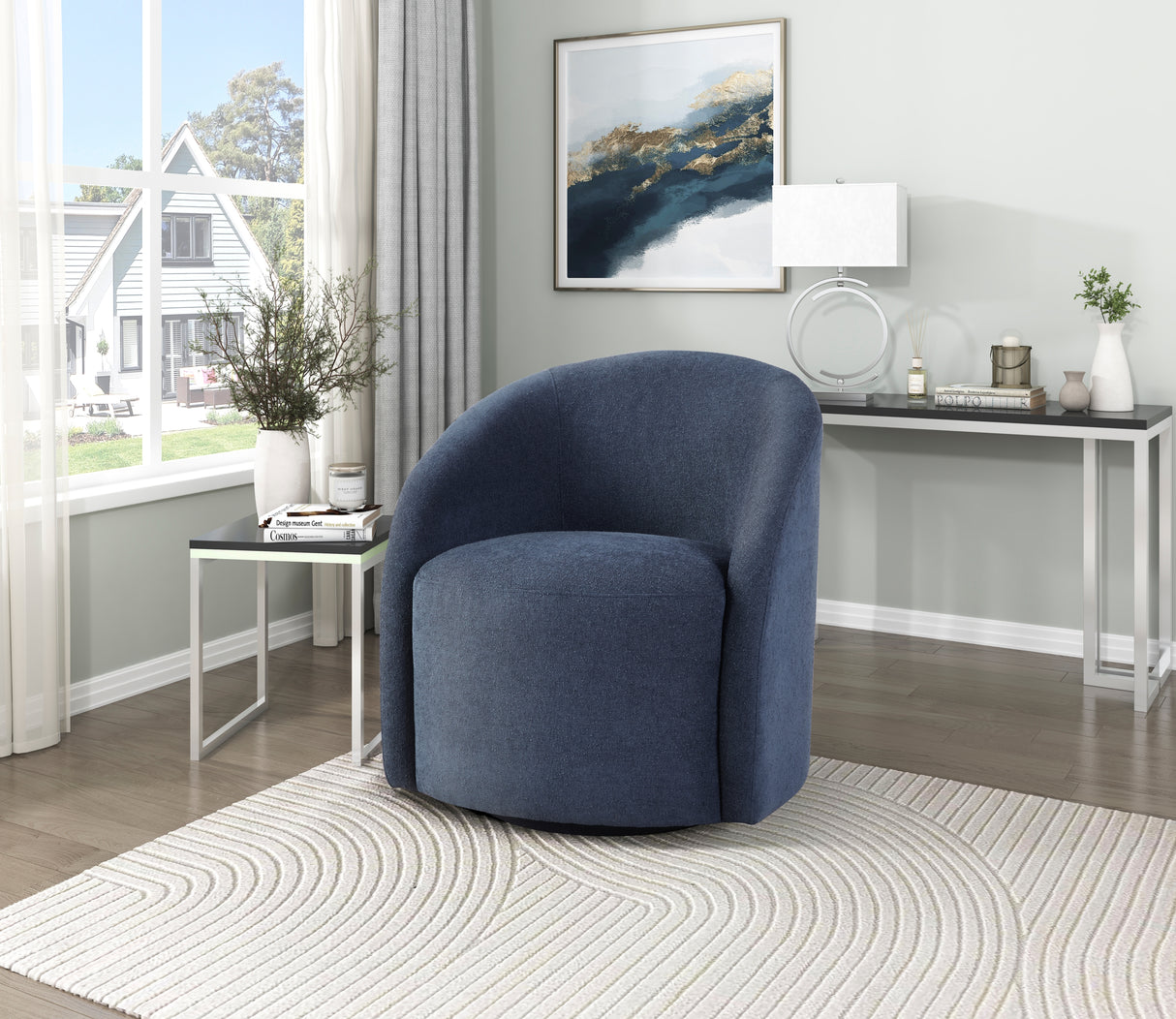 Dalhart Blue Swivel Accent Chair from Homelegance - Luna Furniture