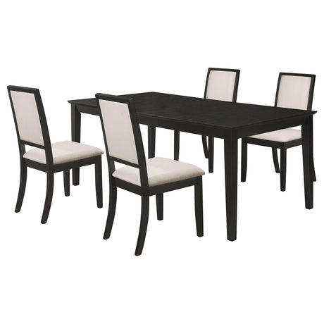 Louise Black and Cream 5-Piece Dining Set from Coaster - Luna Furniture