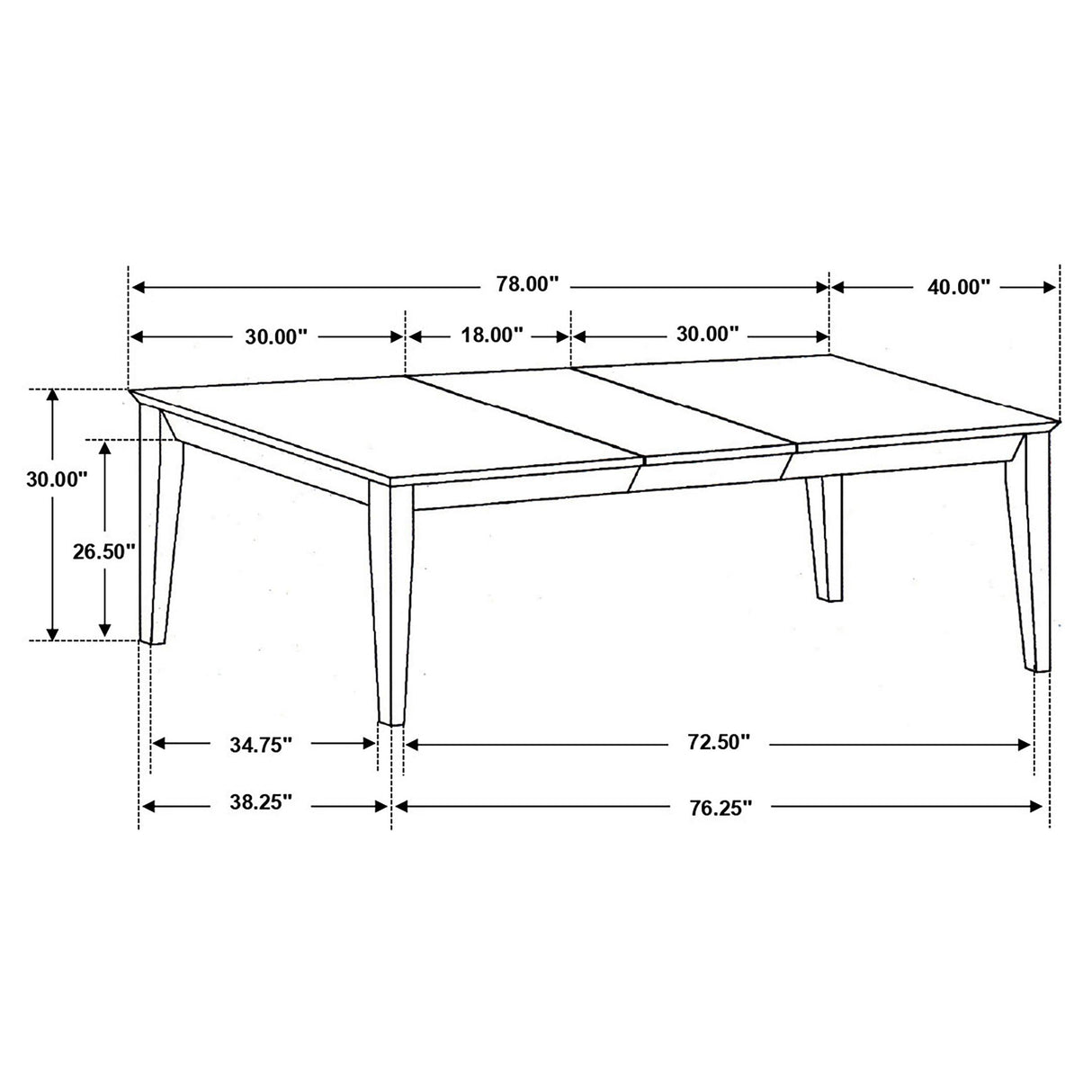 Louise Black Rectangular Dining Table with Extension Leaf from Coaster - Luna Furniture