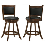 Broxton Chestnut and Black Upholstered Swivel Counter Height Stools, Set of 2 from Coaster - Luna Furniture