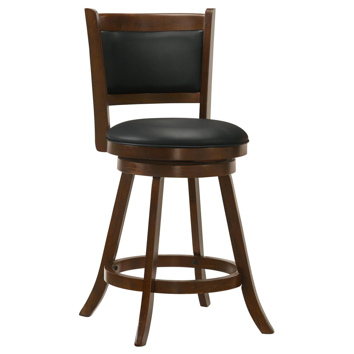 Broxton Chestnut and Black Upholstered Swivel Counter Height Stools, Set of 2 from Coaster - Luna Furniture