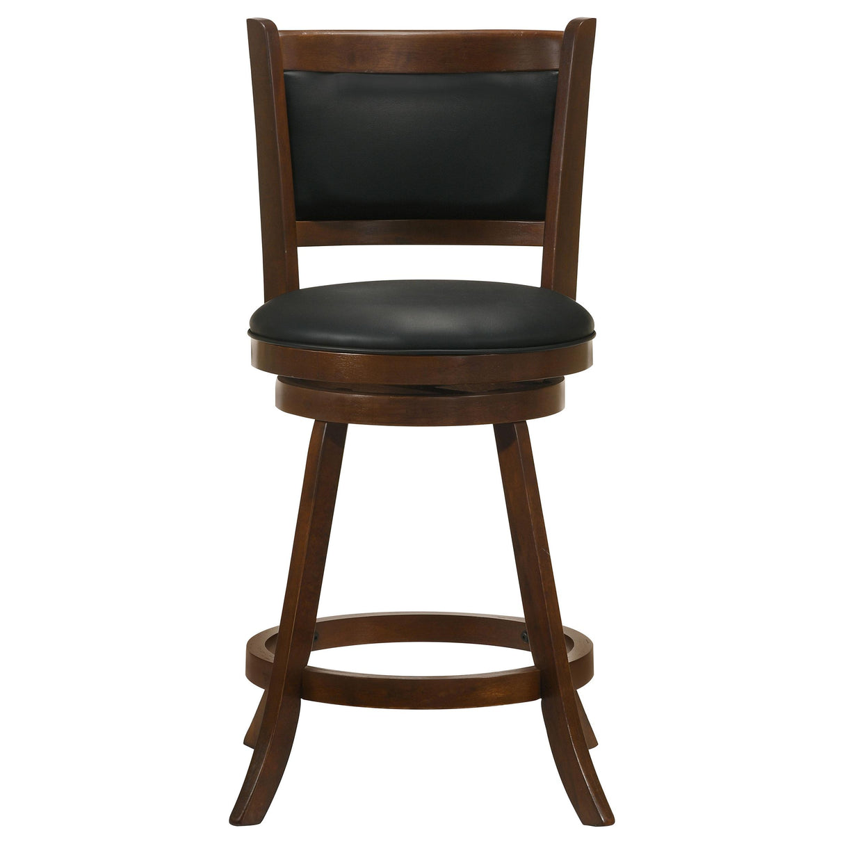 Broxton Chestnut and Black Upholstered Swivel Counter Height Stools, Set of 2 from Coaster - Luna Furniture