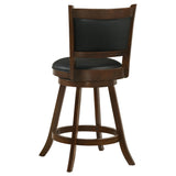 Broxton Chestnut and Black Upholstered Swivel Counter Height Stools, Set of 2 from Coaster - Luna Furniture