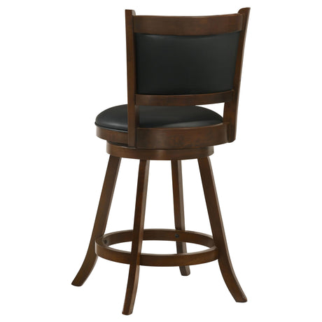 Broxton Chestnut and Black Upholstered Swivel Counter Height Stools, Set of 2 from Coaster - Luna Furniture
