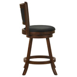 Broxton Chestnut and Black Upholstered Swivel Counter Height Stools, Set of 2 from Coaster - Luna Furniture