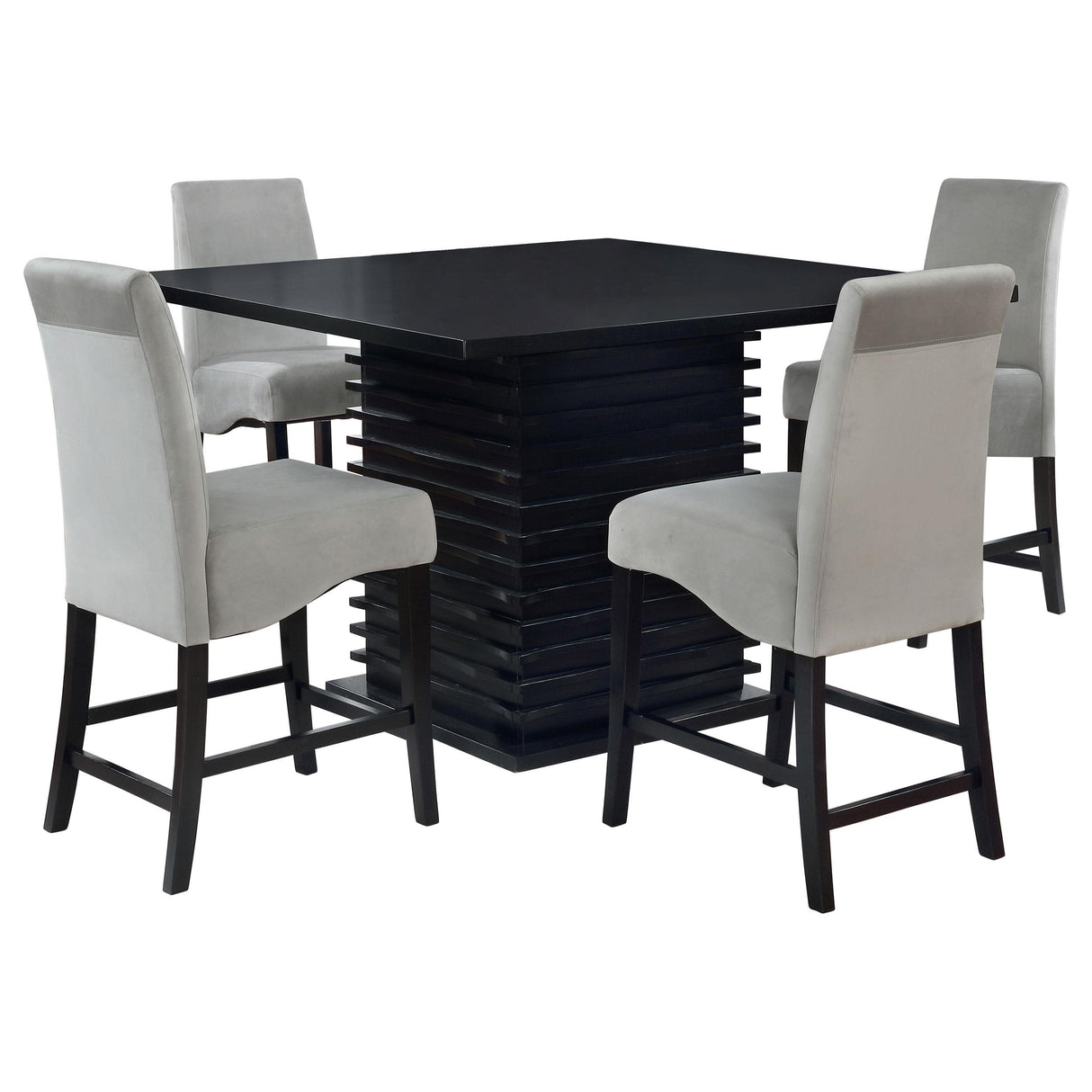 Stanton Black and Gray 5-Piece Dining Set from Coaster - Luna Furniture