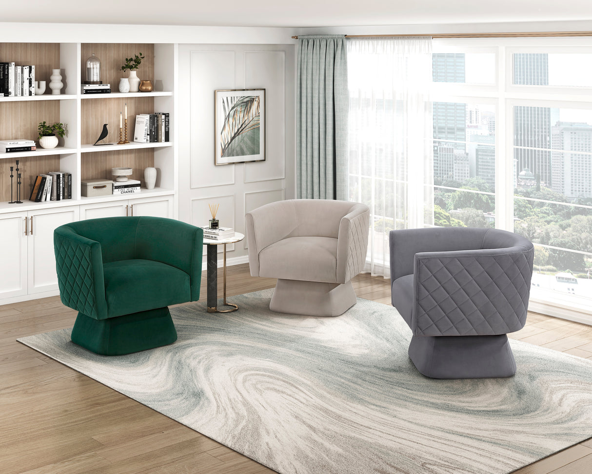 Candace Emerald Green Velvet Swivel Accent Chair from Homelegance - Luna Furniture