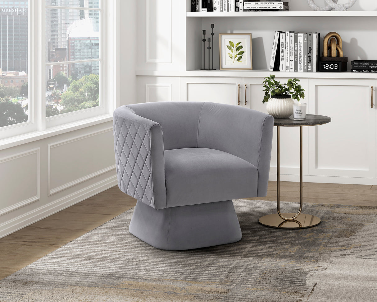 Candace Gray Velvet Swivel Accent Chair from Homelegance - Luna Furniture