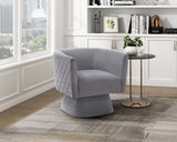 Candace Gray Velvet Swivel Accent Chair from Homelegance - Luna Furniture