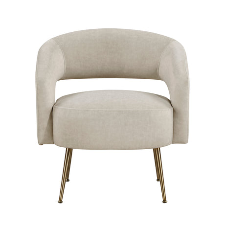 Roslyn Taupe Velvet Accent Chair from Homelegance - Luna Furniture