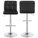 Lenny Black Upholstered Adjustable Bar Stool, Set of 2 from Coaster - Luna Furniture