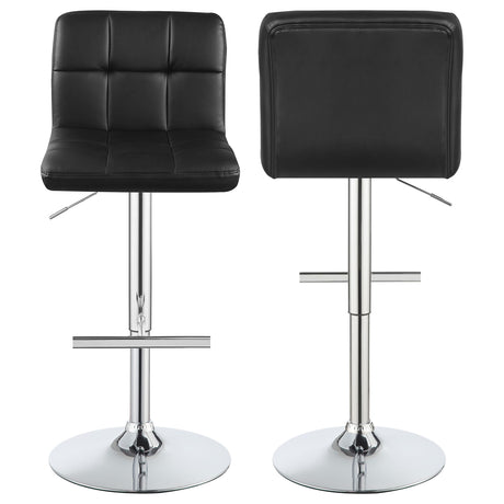 Lenny Black Upholstered Adjustable Bar Stool, Set of 2 from Coaster - Luna Furniture