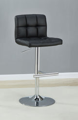 Lenny Black Upholstered Adjustable Bar Stool, Set of 2 from Coaster - Luna Furniture