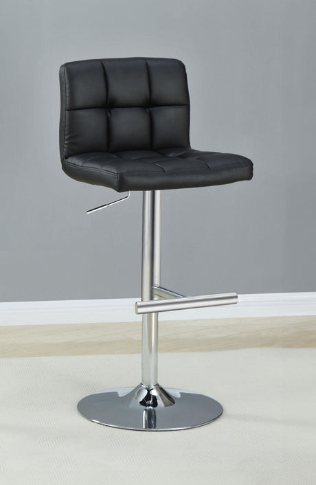 Lenny Black Upholstered Adjustable Bar Stool, Set of 2 from Coaster - Luna Furniture