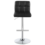 Lenny Black Upholstered Adjustable Bar Stool, Set of 2 from Coaster - Luna Furniture